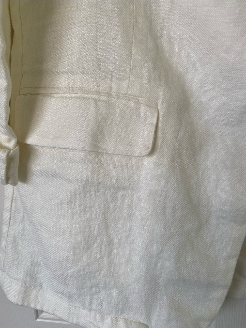 H by Halston White Linen Notch-Lapel Blazer - Picture 3 of 9